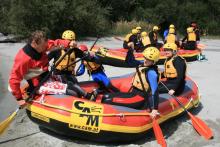 Einschulung beim Rafting